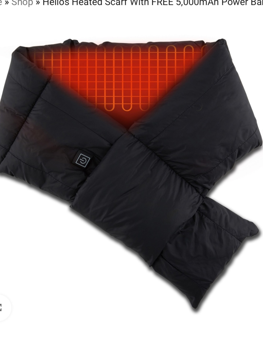 Helios Heated Scarf With FREE 5,000mAh Power Bank – Black